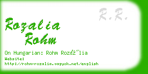 rozalia rohm business card